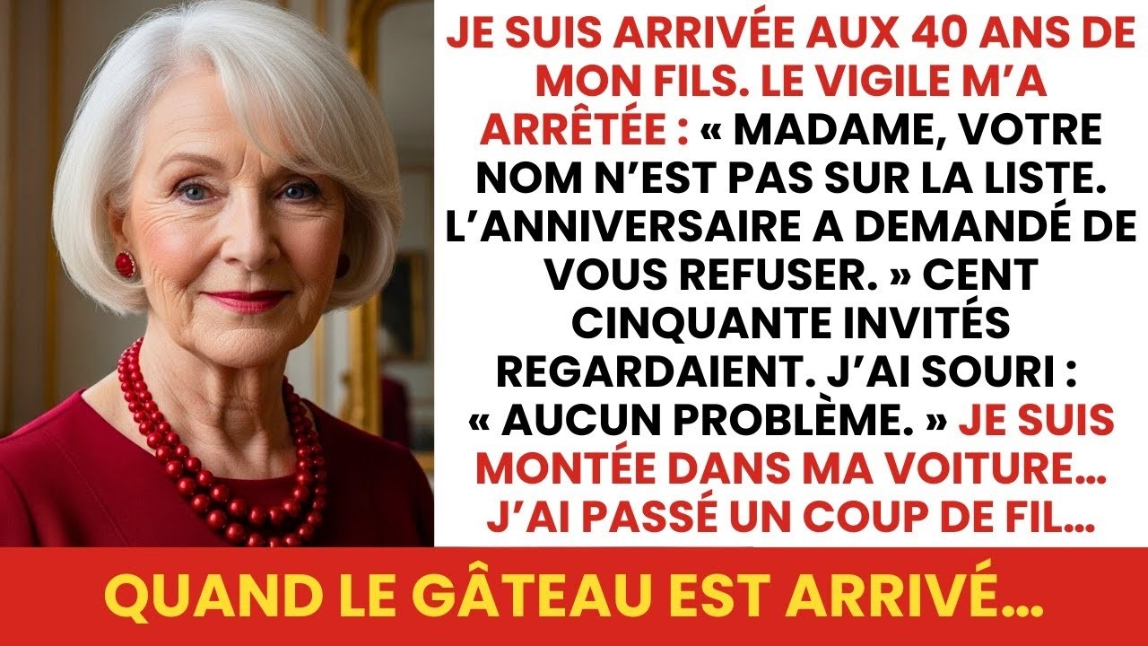 Le vigile m’a barré l’entrée à l’anniversaire de mon fils… mais quand le gâteau est arrivé…